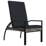 Chaises longues avec repose-pied 2 pcs Résine tressée Gris – Image 5