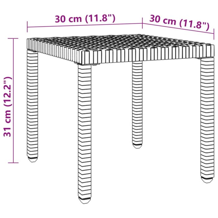 Chaises longues lot de 2 avec table résine tressée noir – Image 10