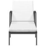 Chaises longues lot de 2 avec table résine tressée noir – Image 2