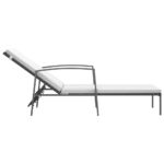 Chaises longues lot de 2 avec table résine tressée noir – Image 3