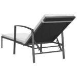 Chaises longues lot de 2 avec table résine tressée noir – Image 4