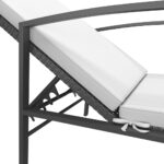 Chaises longues lot de 2 avec table résine tressée noir – Image 6