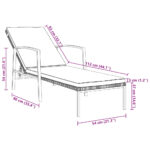Chaises longues lot de 2 avec table résine tressée noir – Image 9