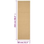 Tapis Sisal naturel 80x250 cm – Image 5