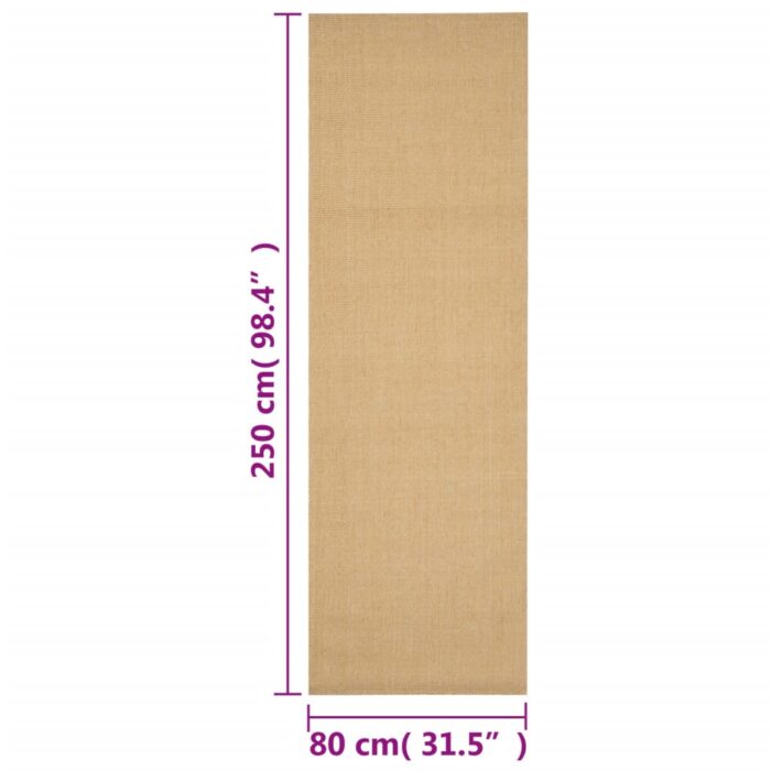 Tapis Sisal naturel 80x250 cm – Image 5