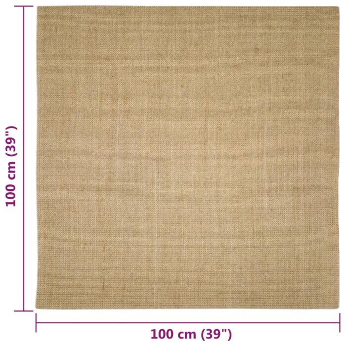 Tapis Sisal naturel 100x100 cm – Image 4