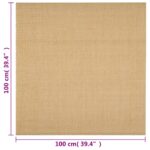 Tapis Sisal naturel 100x100 cm – Image 5
