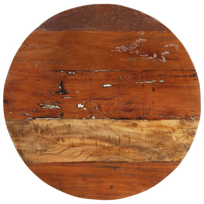 Table basse Ø68 cm Bois de récupération solide – Image 3