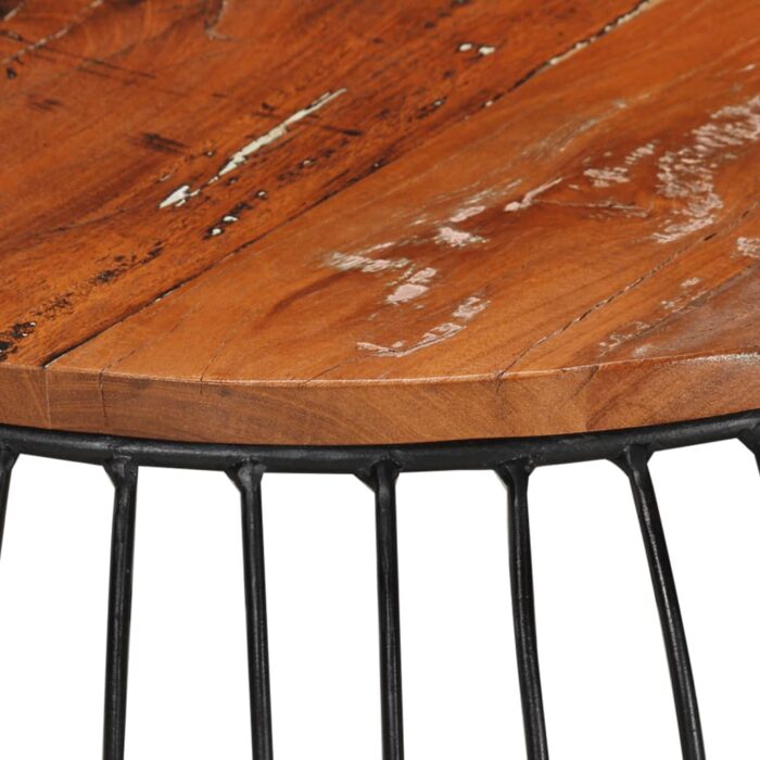 Table basse Ø68 cm Bois de récupération solide – Image 4