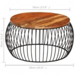 Table basse Ø68 cm Bois de récupération solide – Image 6