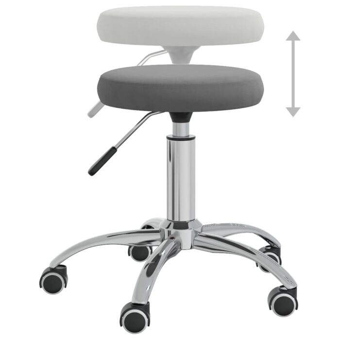 Chaise de salle à manger Gris foncé Velours – Image 2