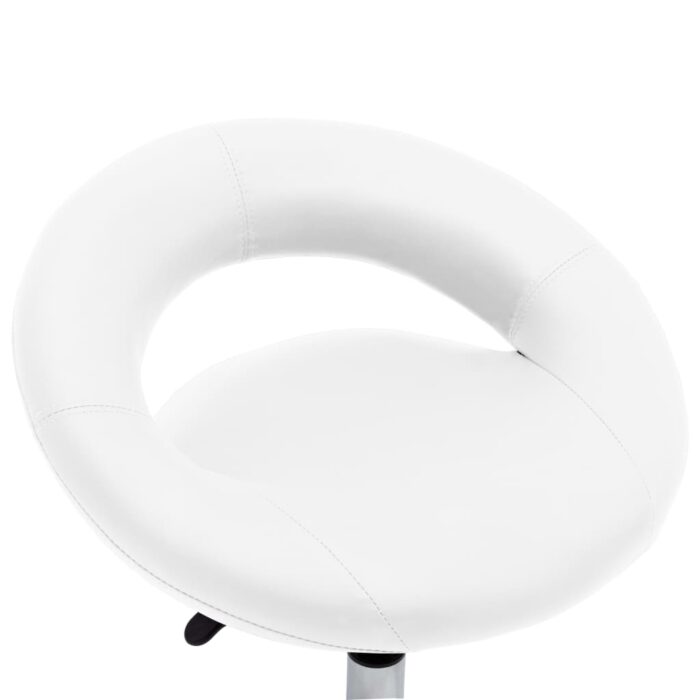 Chaise pivotante à manger Blanc Similicuir – Image 5