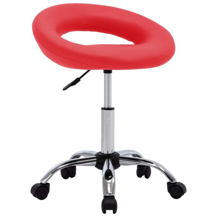 Chaise pivotante à manger Rouge Similicuir – Image 1
