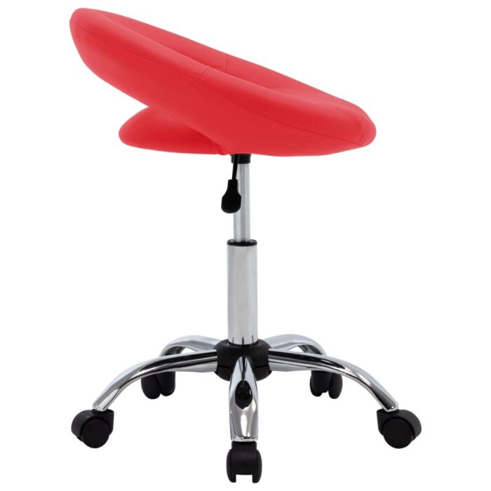 Chaise pivotante à manger Rouge Similicuir – Image 2