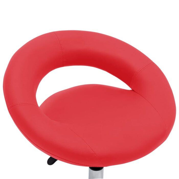 Chaise pivotante à manger Rouge Similicuir – Image 5