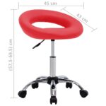Chaise pivotante à manger Rouge Similicuir – Image 6