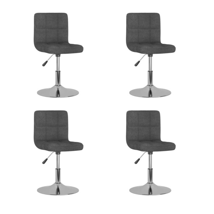 Chaises pivotantes à manger lot de 4 Gris foncé Tissu – Image 1