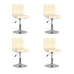 Chaises pivotantes à manger lot de 4 Crème Tissu