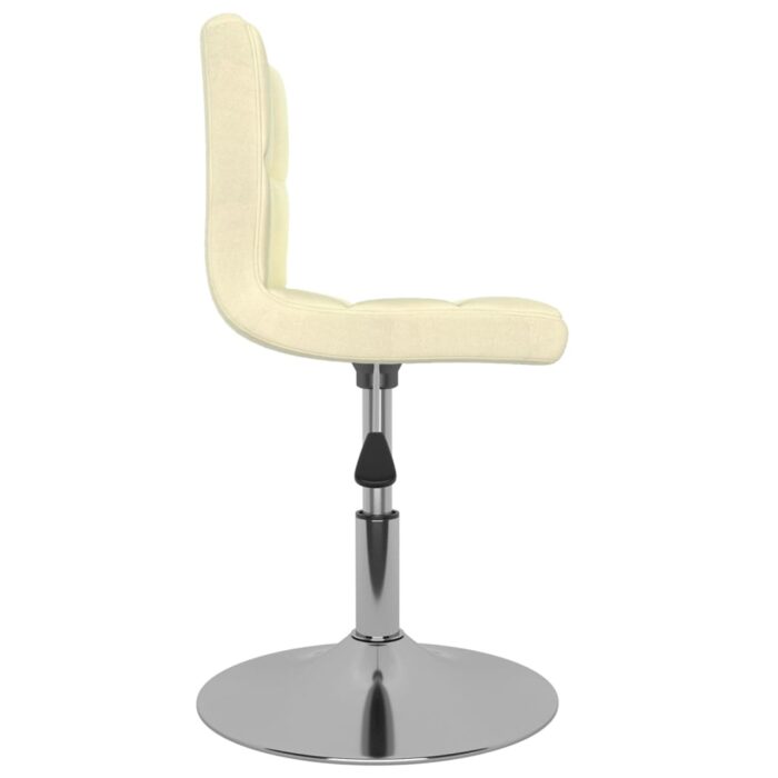 Chaise pivotante de salle à manger Crème Tissu – Image 2