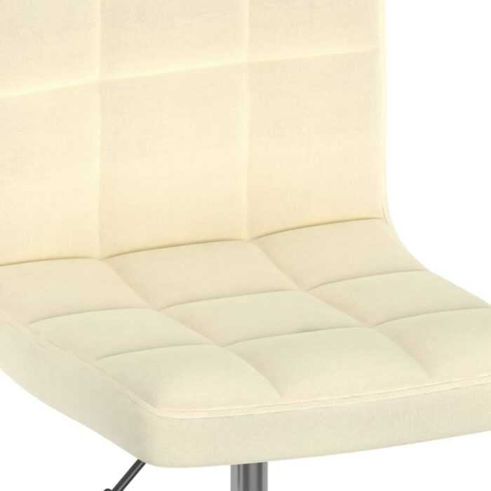 Chaise pivotante de salle à manger Crème Tissu – Image 6