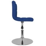 Chaise pivotante de salle à manger Bleu Tissu – Image 3