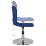 Chaise pivotante de salle à manger Bleu Tissu – Image 4