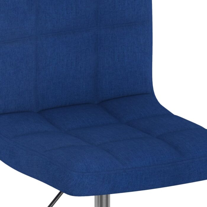 Chaise pivotante de salle à manger Bleu Tissu – Image 5