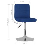 Chaise pivotante de salle à manger Bleu Tissu – Image 7