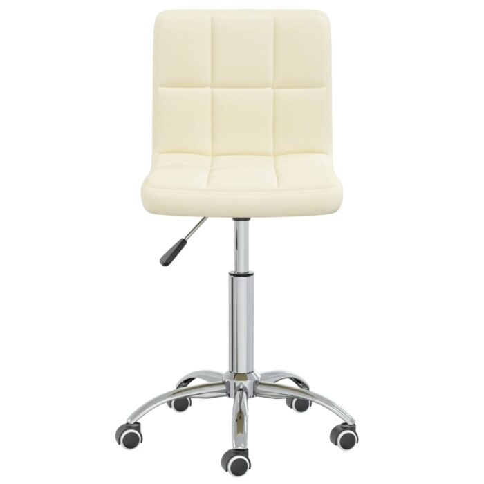 Chaise pivotante de salle à manger Crème Tissu – Image 2
