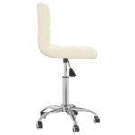 Chaise pivotante de salle à manger Crème Tissu – Image 3