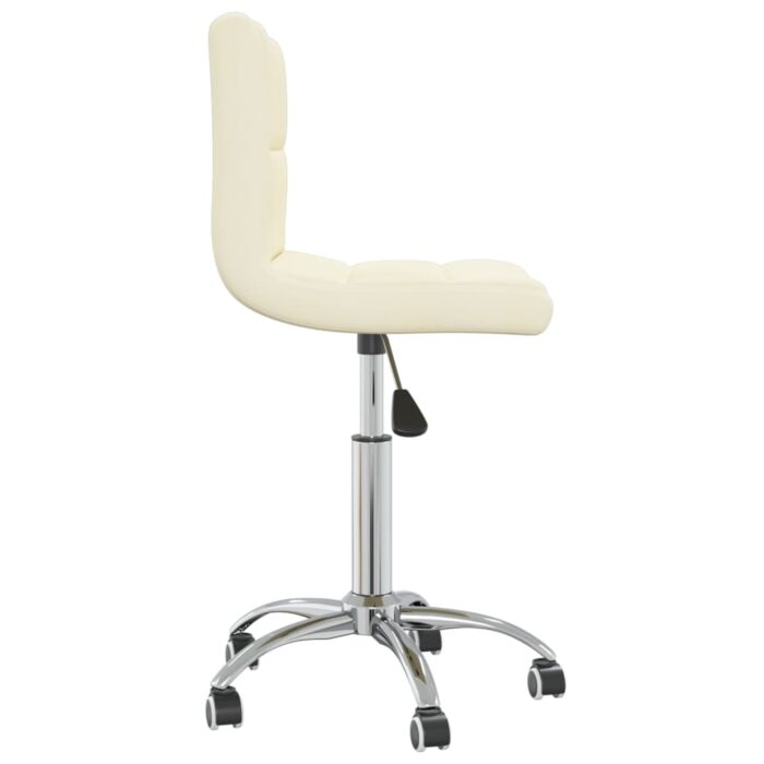 Chaise pivotante de salle à manger Crème Tissu – Image 3