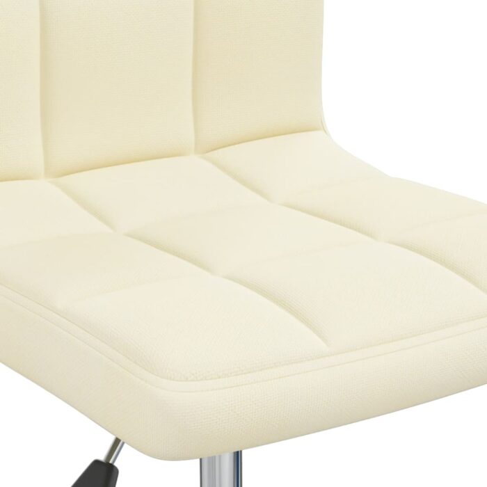 Chaise pivotante de salle à manger Crème Tissu – Image 6