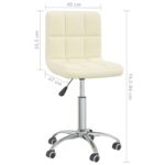 Chaise pivotante de salle à manger Crème Tissu – Image 7