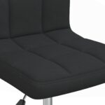 Chaise pivotante de salle à manger Noir Tissu – Image 6