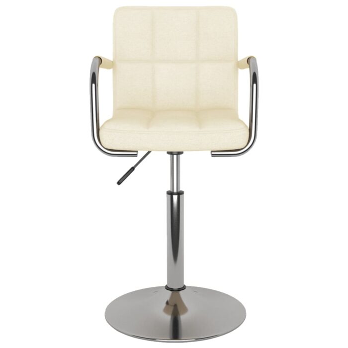 Chaise de salle à manger Crème Tissu – Image 2