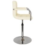 Chaise de salle à manger Crème Tissu – Image 3