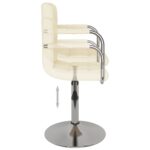 Chaise de salle à manger Crème Tissu – Image 5