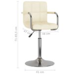 Chaise de salle à manger Crème Tissu – Image 7