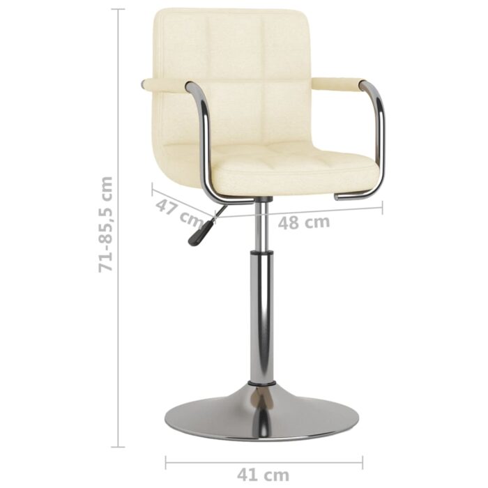 Chaise de salle à manger Crème Tissu – Image 7