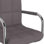 Chaise de salle à manger Taupe Tissu – Image 6