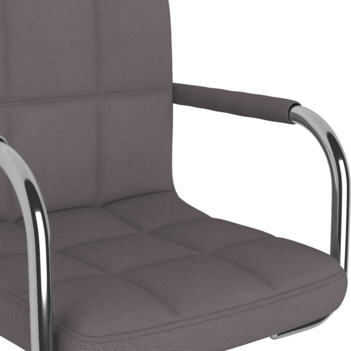 Chaise de salle à manger Taupe Tissu – Image 6