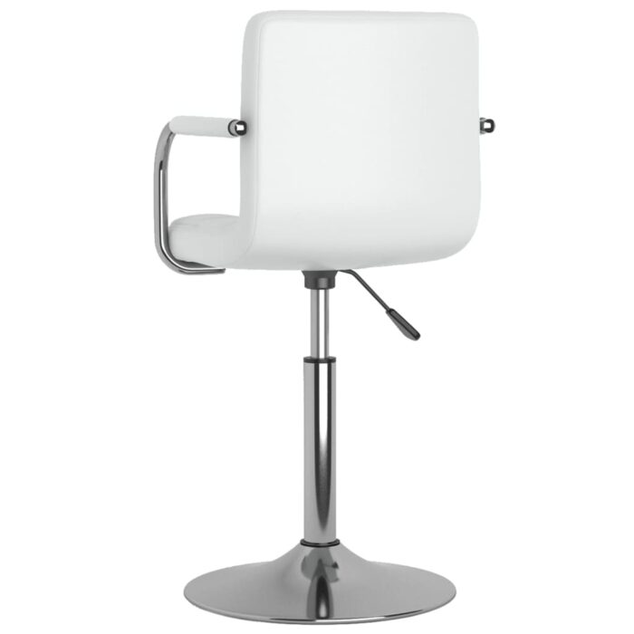 Chaise de salle à manger Blanc Similicuir – Image 4