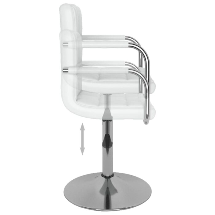 Chaise de salle à manger Blanc Similicuir – Image 5