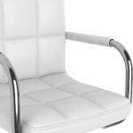 Chaise de salle à manger Blanc Similicuir – Image 6