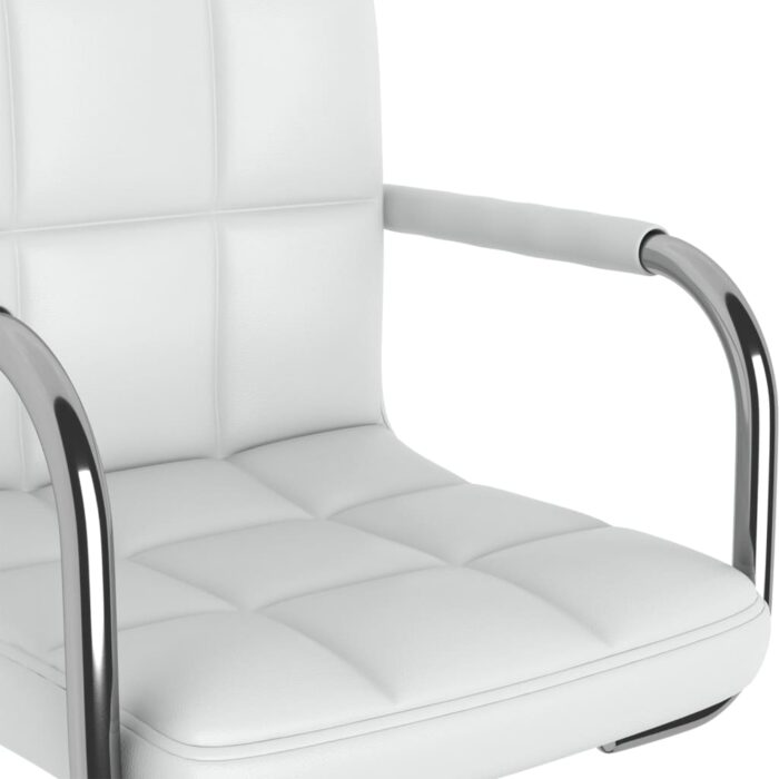 Chaise de salle à manger Blanc Similicuir – Image 6