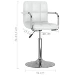 Chaise de salle à manger Blanc Similicuir – Image 7