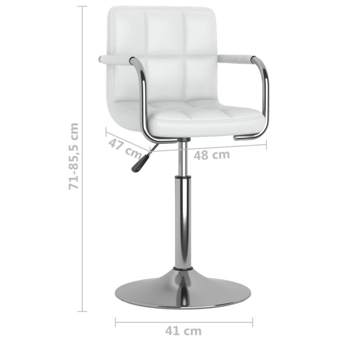Chaise de salle à manger Blanc Similicuir – Image 7