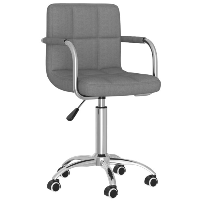 Chaise pivotante de salle à manger Gris clair Tissu – Image 1