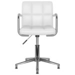 Chaises pivotantes à manger lot de 4 blanc similicuir – Image 2