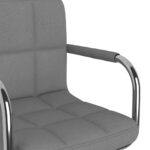Chaise pivotante de salle à manger Gris clair Tissu – Image 6